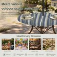 thumbnail image 6 of Round Outdoor Tablecloth with Umbrella Hole and Zipper, Black Striped Tablecloth with Elastic Waterproof, Farmhouse Stripes Modern Abstract Art Patio Table Covers for 55" - 60" Picnic Pool Tables, 6 of 9