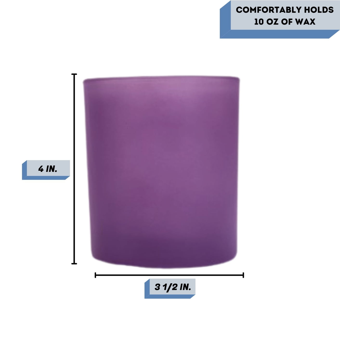 14 oz. Havana Lavender Frosted Empty Candle making Jar candle vessels for DIY candle-making projects (Box of 12) FREE SHIPPING