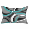 thumbnail image 2 of Turquoise Geometric Standard Size Pillow Cover,Pillowcase Protectors with Zipper,Decorative Throw Pillow Case Cover,Grey Classic Abstract Lines Striped Pillow Shams for Couch Sofa 20x26Inch, 2 of 8