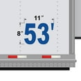 thumbnail image 3 of Set of 2 - 53' 53 ft 53 feet Trailer Length Vinyl Decal Sticker - Many Colors & Sizes - Trailer Sign Semi-Trailer Length Number Truck Safety Markings for Dry Van and Reefer Trailers (11" x 8", Blue), 3 of 8