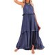 thumbnail image 1 of VISgogo Vestido sin mangas de verano para mujer, color sólido, cuello cuadrado, sin mangas, informal, de una pieza con dobladillo con volantes para damas, S / M / L VISgogo moda, 1 of 9