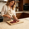 thumbnail image 4 of Leeye 3 Piece Natural Wood Cutting Board Set, Bamboo Chopping Board with Stand, Kitchen Serving Board Set for Meat Cheese Vegetables, 4 of 4
