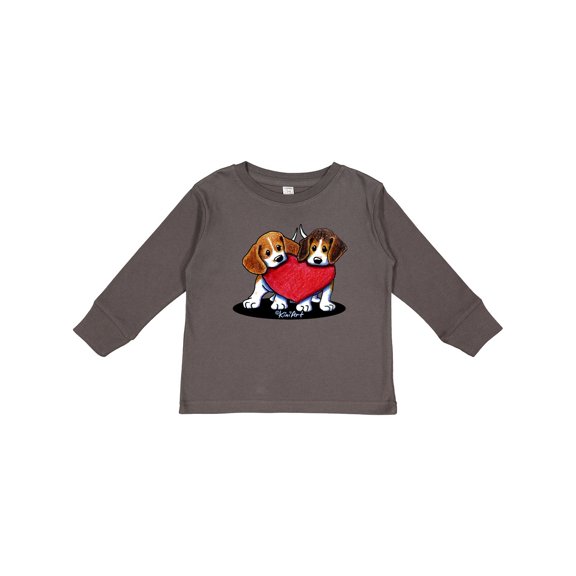 Inktastic Beagle Heartfelt Duo Boys or Girls Long Sleeve Toddler T-Shirt