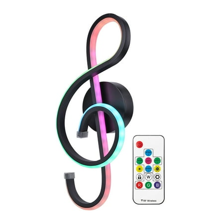 

Modern LED Musical Note Wall-Mounted Home Living Room Bedside Light (Black)
