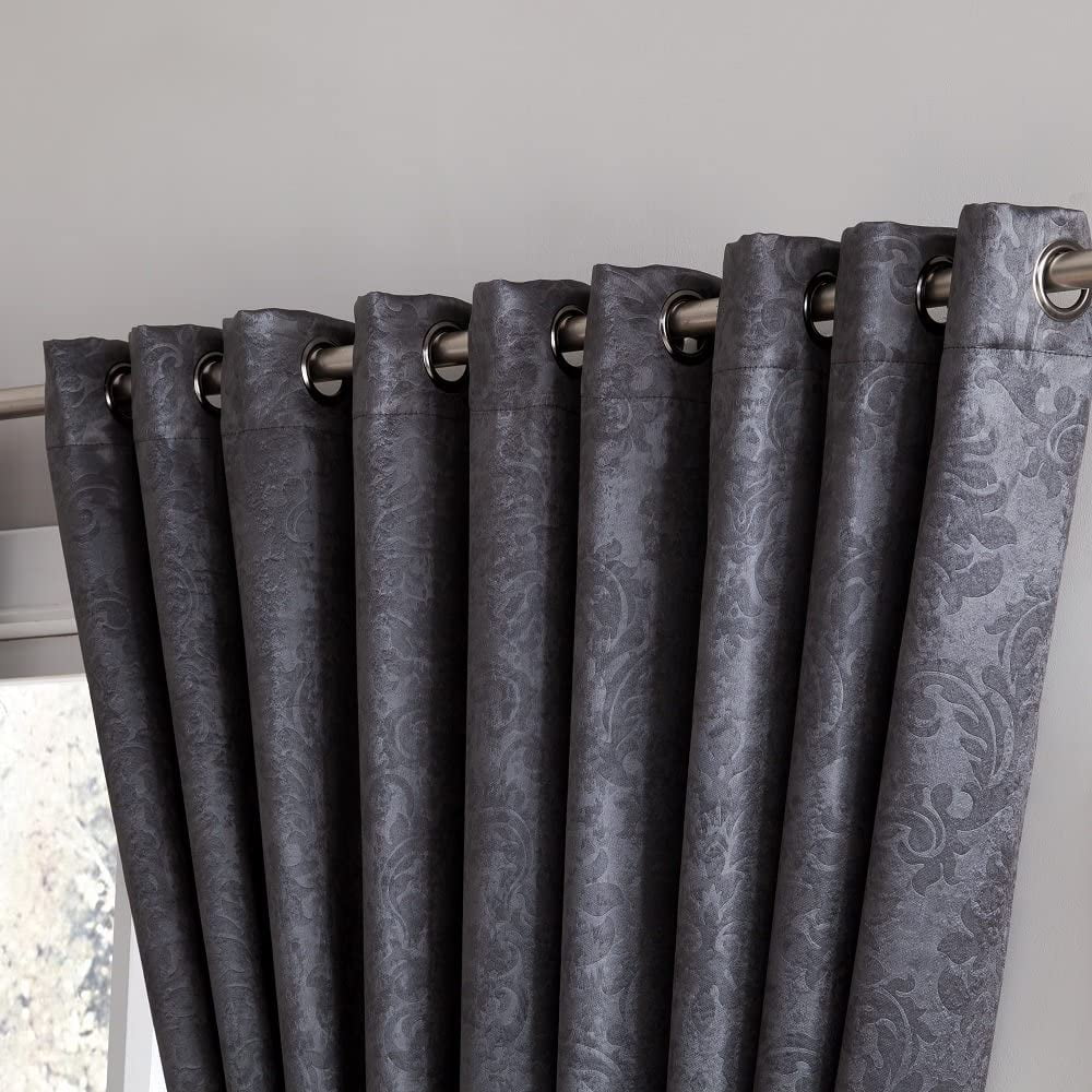 WARM HOME DESIGNS 1 Extra Wide, Extra Long 102" X 96" Panel of Charcoal Patio Door Curtains. Blackout Sliding Glass Door Curtain or Room Divider Drape. EV Charcoal Patio 96