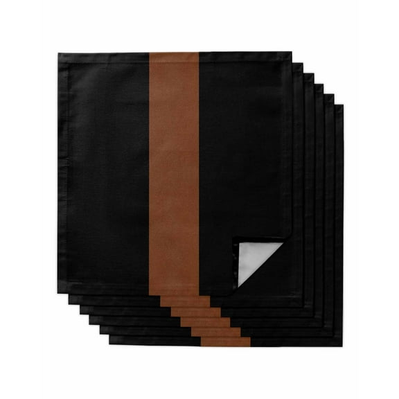 Black Brown Cloth Napkins Washable Set of 6, Contemporary Boho Modern Art Reusable Dinner Table Napkins Cloth Bulk for Weddings Kitchen Restaurants Hotel Events Parties 20 x 20 Inch