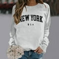 thumbnail image 2 of Gaexia Crewneck Sweatshirts Women Cute Printed Round Neck Pullover Long Sleeve Streetwear Sweatshirt Soft Comfortable Casual Fashion Top,Light Gray,S, 2 of 6