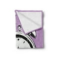 thumbnail image 2 of Hipster Soft Flannel Fleece Throw Blanket, Retro Alarm Clock with Grunge Effects Classic Vintage Sleep Graphic, Cozy Plush for Indoor and Outdoor Use, 60" x 80", Purple White Black, by Ambesonne, 2 of 5
