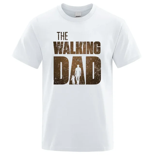 Camiseta de verano para hombre, camiseta estampada con letras de The Walking Dad, camiseta informal de manga corta de gran tamaño, ropa para hombre