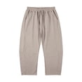 thumbnail image 4 of Women's Pants Elastic Waist Loose Banana Shaped Cropped Summer Pants for Women Beige L, 4 of 6