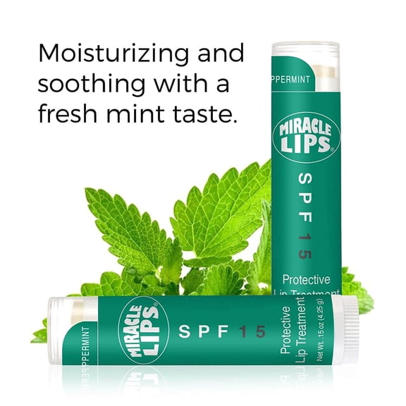 Miracle Lips SPF 15 Sunscreen,  Protective & Moisturizing Lip Action,  2 pack