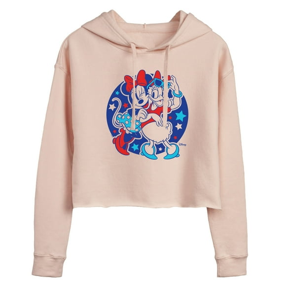 Disney - Minnie Daisy Americana - Juniors Cropped Pullover Hoodie