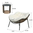 thumbnail image 5 of VIXLON 3-Piece Wicker Outdoor Patio Dining Set with Side Table and Thick Cushion, Gray, 5 of 8