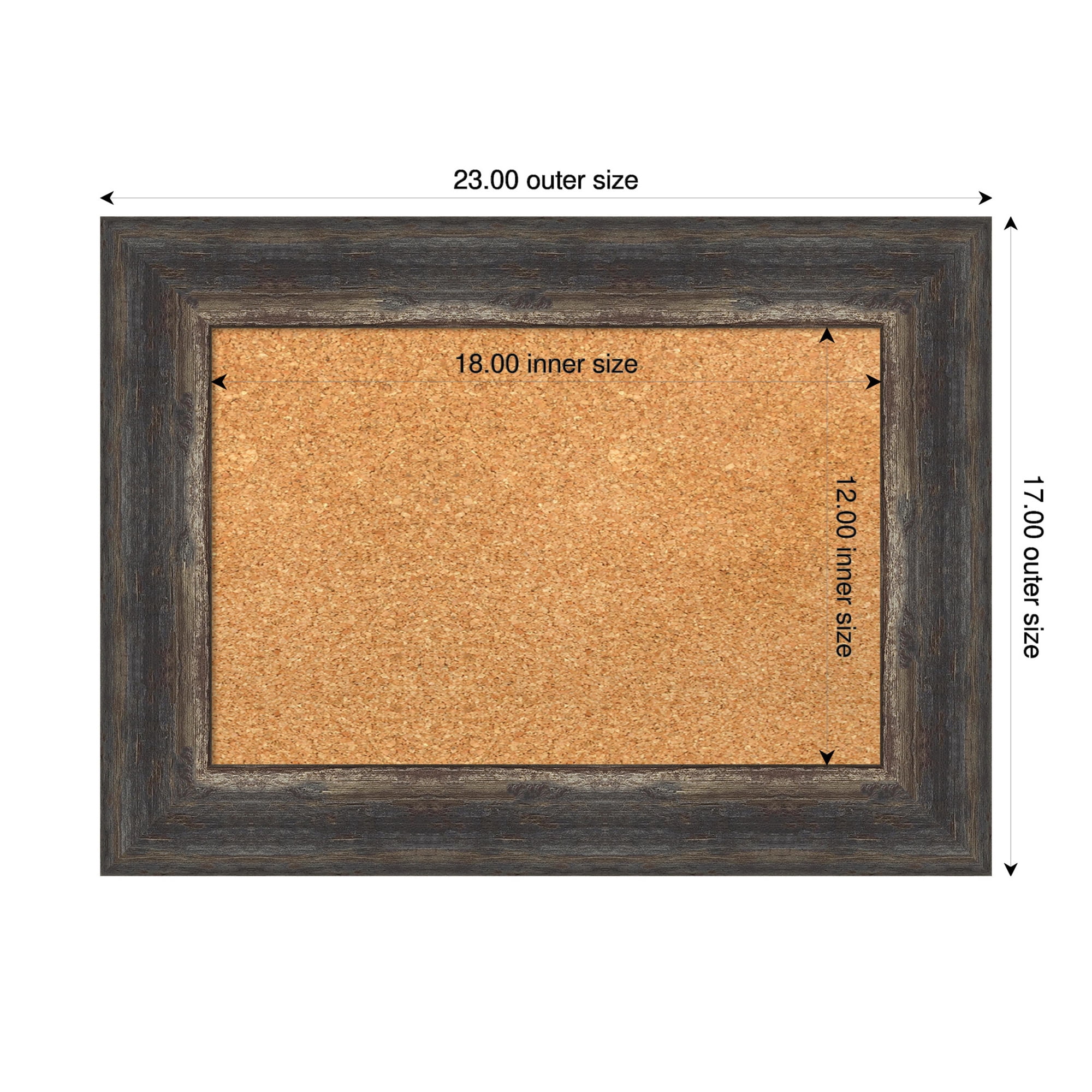 Amanti Art Natural Cork Board Framed Bark Rustic Char Bulletin Board 23 in. x 17 in.
