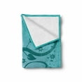thumbnail image 2 of Teal Soft Flannel Fleece Throw Blanket, Abstract Floral Arrangement Nature Winding Tendrils Design Flora Drawing Style, Cozy Plush for Indoor and Outdoor Use, 50" x 60", Turquoise Black, by Ambesonne, 2 of 6