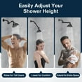 thumbnail image 2 of Bright Showers Brass Shower Arm Extender for Rain & Handheld Shower Head, 5” Universal Shower Head Extension Arm, Height & Angle Adjustable, Chrome, 2 of 7