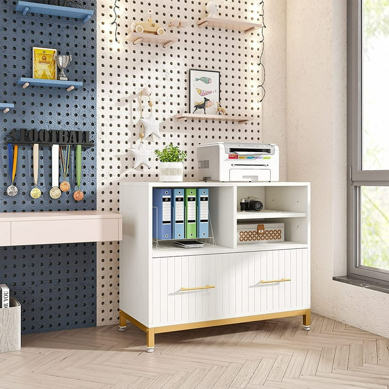 Tribesigns Wooden Lateral File Cabinet with Drawer, 35.4 Tribesigns Wooden Lateral File Cabinet with Drawer, 35.4