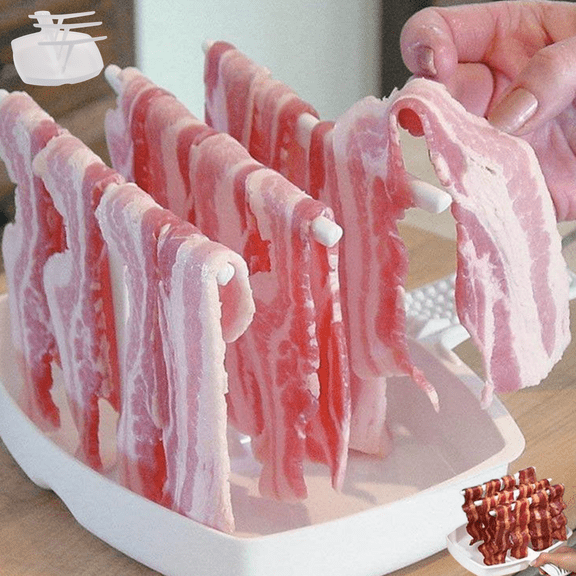 3 Layer Microwave Bacon Cooker Tray Rack, Crisp Breakfast Bacon Cooking Tray, Practical Microwave Cooking Accessory for Household Daily Meal Prep