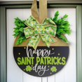 thumbnail image 4 of EUDIDV Irish Day St. Patrick's Day Welcome Wreath Sign St. Patrick's Day Decorations For Front Door Wooden Hanging Welcome Sign With Bow And Shamrocks For Holiday Outdoor Wall Lucky Charm Products, 4 of 6
