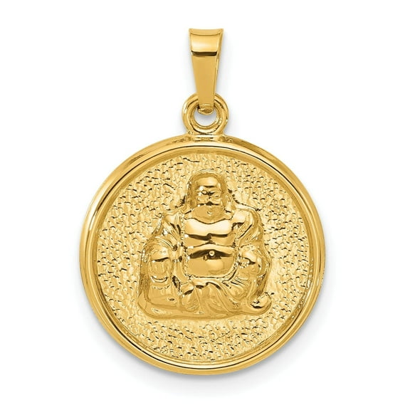 14K Yellow Gold Hollow Buddha Charm Pendant