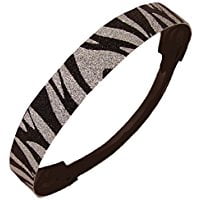 Glitter Headband Girls Headband Sparkly Hair Head Band Black and Silver Zebra
