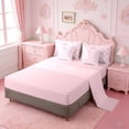 thumbnail image 3 of Erosebridal Letter R Initial Print 7-Piece Twin Bedding Sets For Girls,Pink Ribbon Bow Tie Kids Bedding Comforter Set,Pink Reversible, 3 of 7