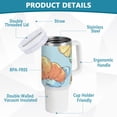 thumbnail image 4 of Cartoon Croissants 40 oz Tumbler with Handle Insulated&nbsp;Travel Mug&nbsp;Lid Straw Leak Proof Steel Vacuum Water Bottles Glasses Fits in Car Cup Holder, 4 of 7