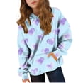 thumbnail image 1 of Sudadera con capucha para niñas y niños, sudadera de manga larga con cuello redondo y estampado de moda, jersey con bolsillo, 1 of 8