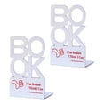 thumbnail image 4 of 2 sujetalibros de metal, organizador de libros, sujetalibros decorativos para estanterías de papelería. Blanco, 4 of 9