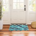 thumbnail image 3 of Yayeee Doormat for Inside 20"x32" Absorbent Low-Profile Washable Non-Slip Rubber Backed Entryway Rug, Blue Geometric Pattern, 3 of 8