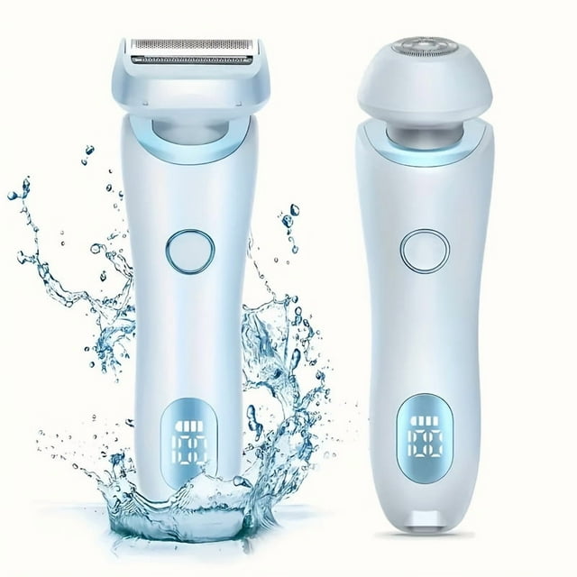 SUTENGDA Rasoir Électrique Rasoir pour Femmes 2 en 1 Rasoir pour Femme Rechargeable pour Femmes Jambes Visage Tondeuse Bikini Sans Fil avec Tête Détachable Utilisation Humide/sèche Cadeau de la Fête des Mères