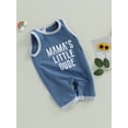 thumbnail image 3 of Bagilaanoe Newborn Baby Boys Summer Jumpsuit Letters Print Sleeveless Bodysuit 6M 12M 18M 24M Infant Casual One Piece Romper, 3 of 7