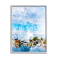 thumbnail image 4 of Stupell Industries Summer Boats Docked Port Harbor Cloudy Blue Sky Framed Wall Art, 24 x 30, Design by Chamira Young, 4 of 5