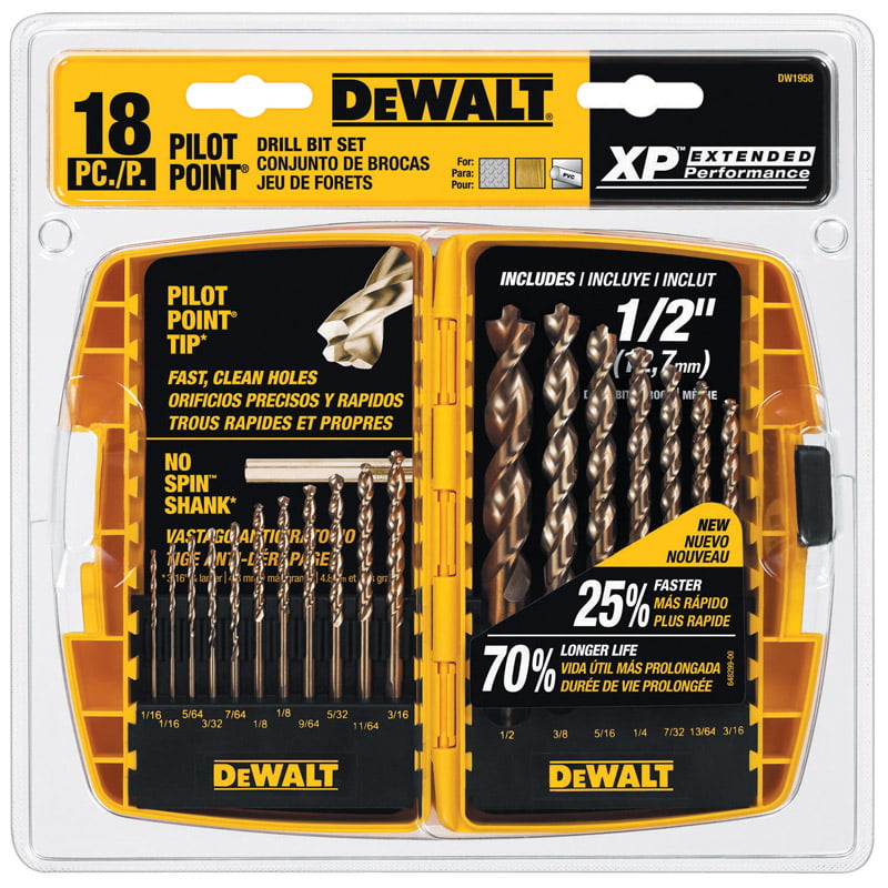 DEWALT DW1354 - 14-Piece Pilot Point Titanium Drill Bit Set