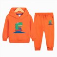 thumbnail image 2 of Zuwimk Toddler Boy Girls Sweat Suit Set - 2 Piece Soft Graphic Print Long Sleeve Pullover Hoodies and Athletic Jogger Sweatpants Outfits(T025-Orange), 2 of 5
