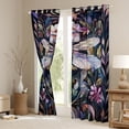 thumbnail image 3 of Manfei Dreamy Purple Dragonfly Blackout Curtains Set of 2 (52x84 Each), Mystic Galaxy Moon Window Curtains, Mandala Jungle Floral Curtains and Drapes, Window Curtains Bedroom Decor, 3 of 6