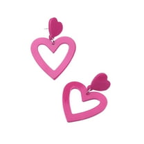 HMPEAIIY New 9 Color Fashion Earrings Earrings Fashion Acrylic Hollow Earrings Earrings For Women 80s Jewelry Big Earrings Neon Earrings Heart Stud Earrings for Women Earrings Women Set Valentine's