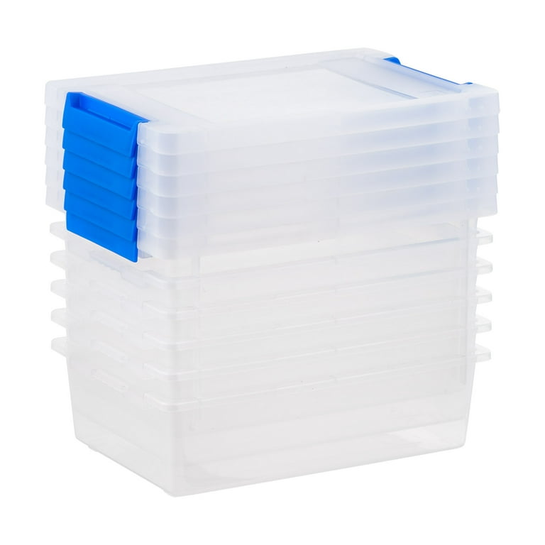 IRIS 2.4 Qt. Plastic Storage Bins with Lids, Clear Containers