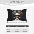 thumbnail image 3 of Plush Throw Pillow Covers, Bow Flower Skull Pillow Cases with Invisible Zipper, Breathable Microfiber Pillow Cases Standard Size for Sleeping Bedroom Sofa Living Room 20x30, 3 of 5