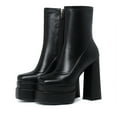 FLTHDD Womens Dress Boots Platform Chunky Heel High Heels Ankle Boots