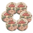 thumbnail image 2 of Haosy Set of 6 Drink Woven Coaster with Holder Heat Resistant Non-Slip Bar Coasters 4 Inches Mushroom Frog Flower, 2 of 7