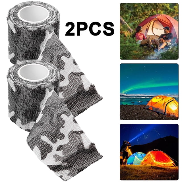 Vendaje para Brazo 5x5cm Cinta Emergencia Camuflaje Transpirable Suministros Exteriores (y Punto) Y Blanco 2 Uds.