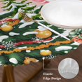 thumbnail image 3 of Snowman Christmas Round Tablecloth, Fitted Table Cover with Elastic for 36"-44" Round Tables, Green Xmas Tree Ball Snowflake Winter Table Cloth Outdoor Indoor Dinning Party Waterproof Tablecloths, 3 of 7