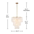thumbnail image 5 of The Lighting Store Paula 4-Light Glossy Bronze Finish Chandelier with Natural White Shell - 20.5 inches in diameter x 21.7 inches H, 5 of 5