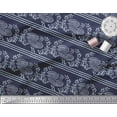 thumbnail image 2 of Soimoi Rayon Fabric Stripe,Leaves & Hen Block Print Sewing Fabric Yard 42 Inch Wide, 2 of 3