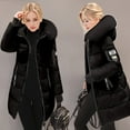 thumbnail image 6 of Womens Puffer Jacket 2026 Trendy Long Sleeve Slim Fit Mid Length Full Zip Up Thick Warm Winter Coats with Pockets, 6 of 8