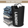 thumbnail image 5 of Cesta de lavandería grande de 90 l, bolsa de lavandería plegable, cesta de ropa alta independiente, cesta de lavado plegable (negro), 38 x 79 cm/15 x 31 pulgadas, 5 of 5