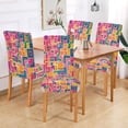 thumbnail image 2 of Yayeee 4 Pack Dining Chair Covers Stretch Parson Chairs Slipcovers Seat Protector, Art Map, 2 of 6