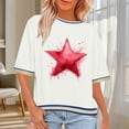 thumbnail image 2 of GERsome Women's Short Sleeve T-Shirts Crew Neck Crop Tops Summer Loose Fit Drop Shoulder Graphic Tees, Sizes S-3XL, 2 of 7
