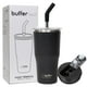 thumbnail image 1 of Vaso Térmico Buffer Flask Negro 600 ml con Tapa Anti Derrame y Popote para Bebidas Frías y Calientes, 1 of 7